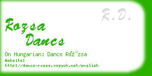 rozsa dancs business card